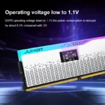 JUHOR DDR5 RGB memory modules installed in desktop motherboard