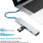 KEBIDUMEI 8-in-1 USB-C Hub 4K HDMI RJ45 USB 3.0 Docking Station - Image 5