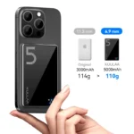 KUULAA magnetic wireless power bank compact size display