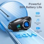 Kebidumei BT5.3 Motorcycle Intercom 1000m Headset with DVR - Image 5