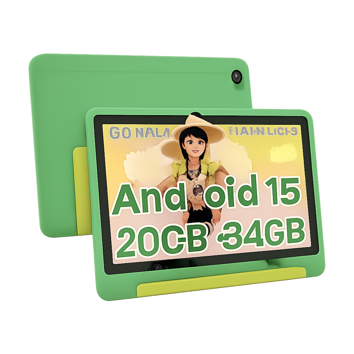 Kid Tablet 10Inch Android15 20GB RAM 64GB ROM 128GB Expandable 5000mAh 8-Core WiFi Bluetooth Children’s Gift KIDOZ Kids Software-bg-clean 10.1 inch kids tablet with Android 15 and dual cameras