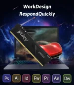 Side view of Kingston Fury Beast DDR4 desktop memory with heatsink