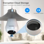Lenovo bulb security camera installed in home ceiling