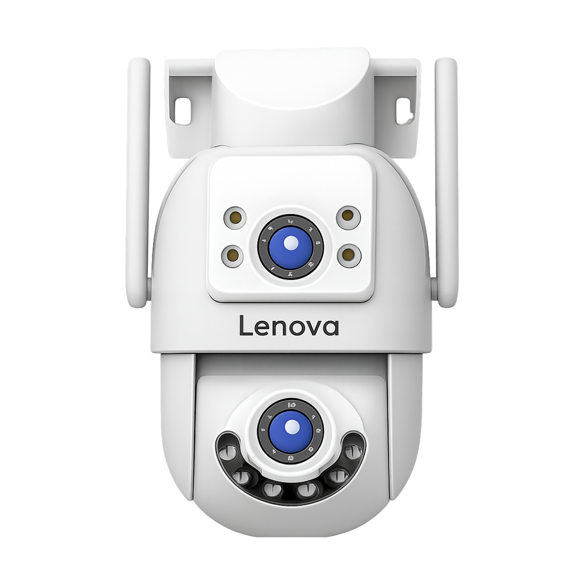 Lenovo 4K WiFi Surveillance Camera 5G Wifi Outdoor Dual Lens PTZ IP Cameras Auto Tracking Audio Video ONVIF Security CCTV Camera-bg-clean Lenovo 4K dual lens outdoor PTZ WiFi security camera in white