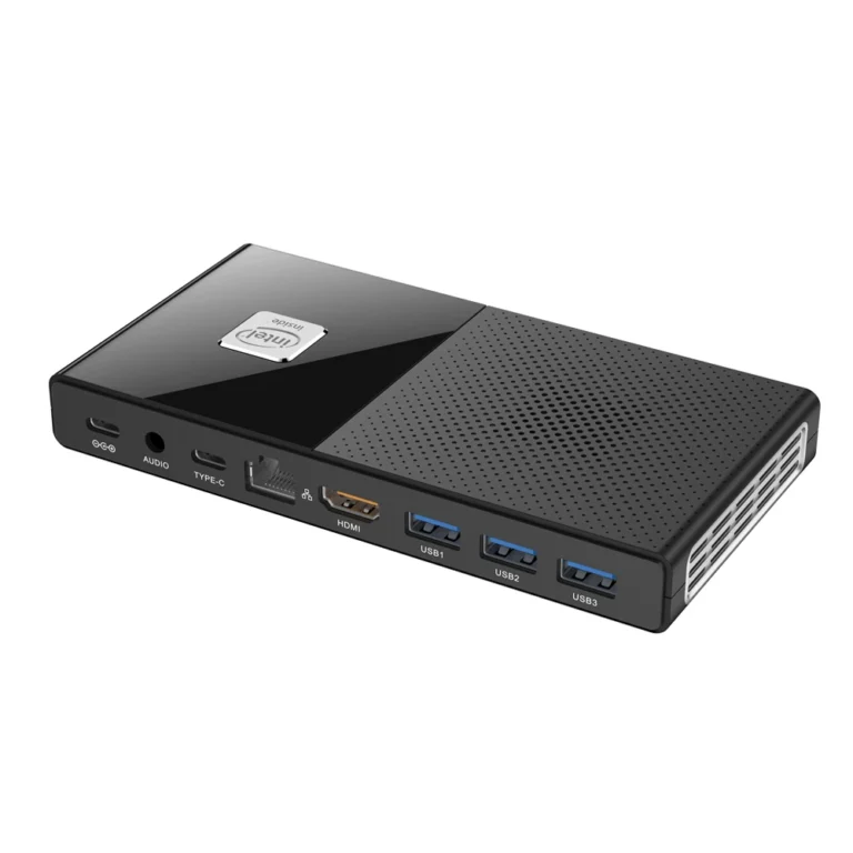 Side view of M6 Mini PC showing USB and HDMI ports
