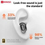 MINISO MS105 Bluetooth earbuds with touch control surface visible