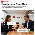 MINISO MS105 wireless earbuds displayed with charging accessories