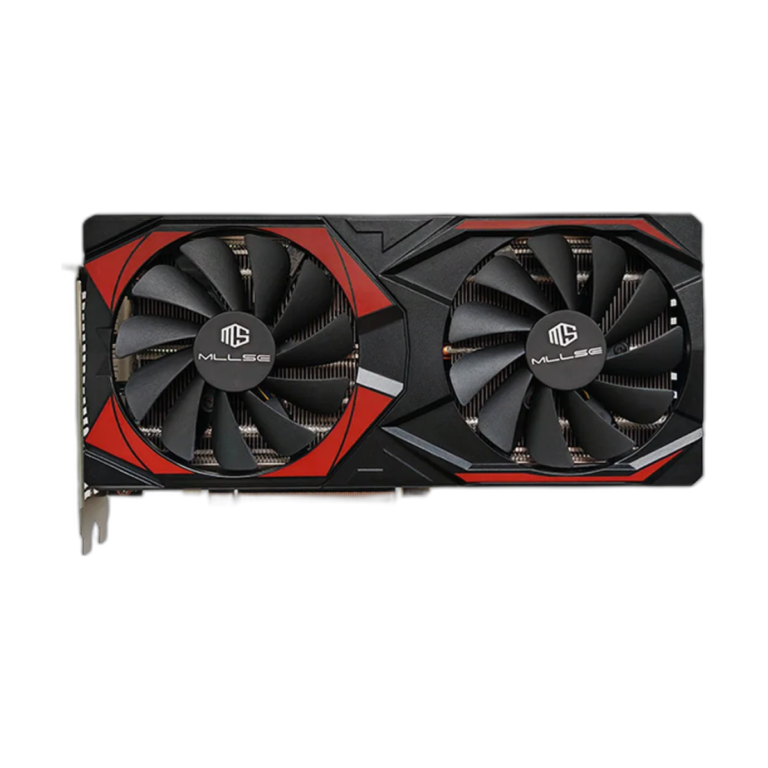 Front view of MLLSE AMD RX 5700 XT 8GB graphics card with dual fans