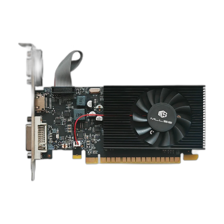 MLLSE GT730 and GT740 4GB graphics card front view with cooling fan