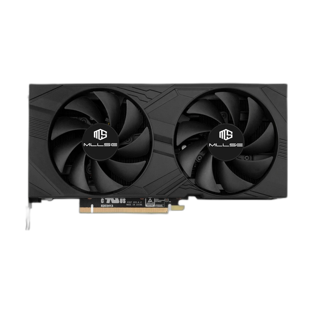 MLLSE RTX 3060Ti 8GB Graphics Card GDDR6 256Bit PCI Express 4.0 ×16 8Pin NVIDIA GPU Rtx 3060Ti Gaming Video Card Placa De Video-bg-clean MLLSE RTX 3060Ti 8GB graphics card front view with dual fans