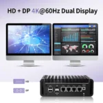 Top view of MNBOXCONET fanless mini PC showing compact design