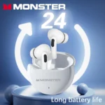 MONSTER wireless earbuds with microphone and volume control buttons