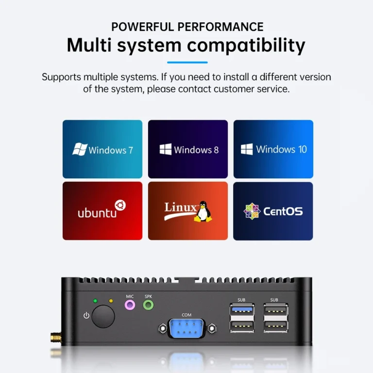 Side view of MSECORE Intel J1900 fanless mini PC