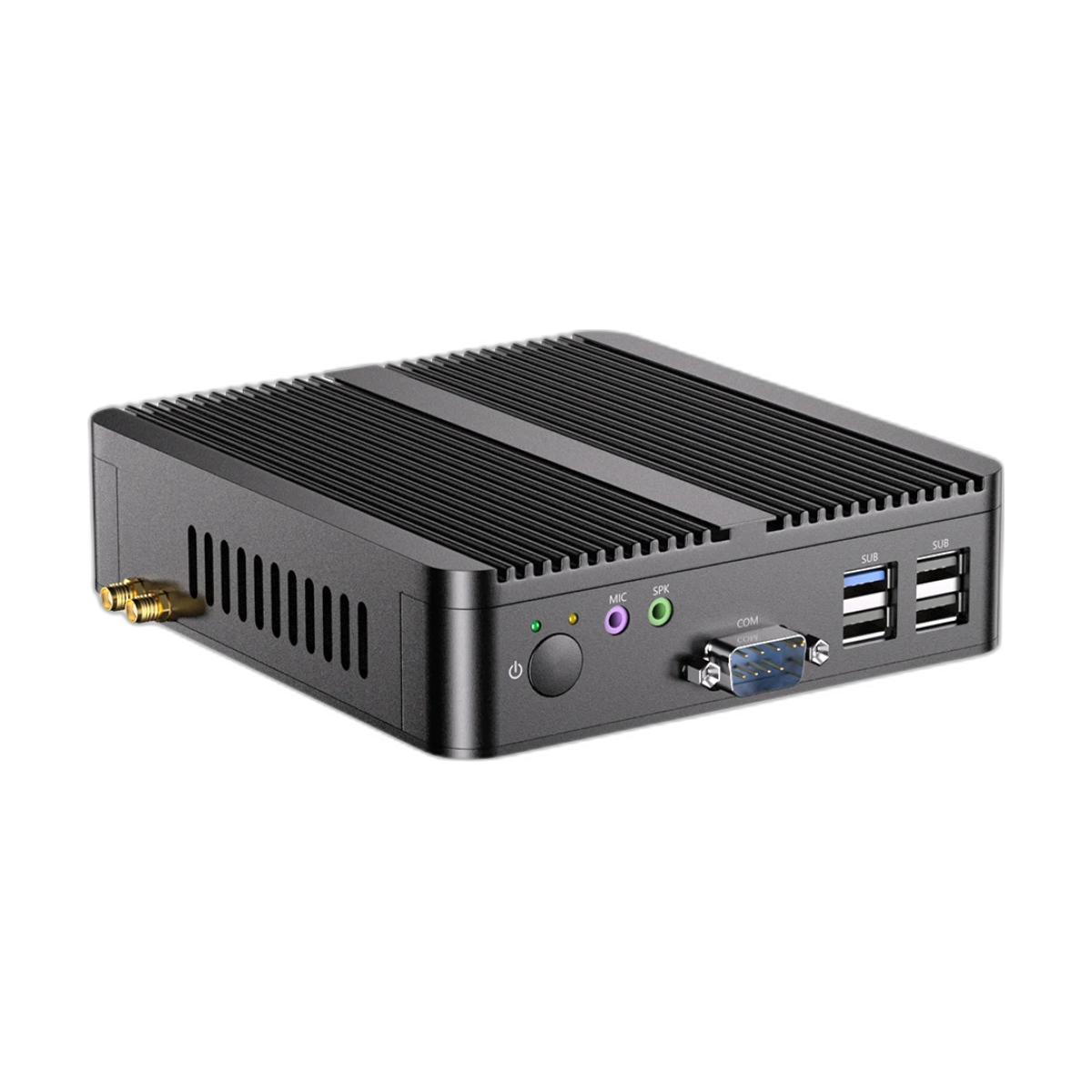 MSECORE Intel Celeron J1900 Fanless Mini PC Windows 10 Office Computer Linux Dual Lan Barebone System Industrial Portable PC-bg-clean MSECORE Intel Celeron J1900 fanless mini PC front view