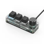 RGB macropad with 3 hot-swappable red switches and custom knob for multimedia and Photoshop