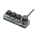 RGB macropad with 3 hot-swappable red switches and custom knob for multimedia and Photoshop