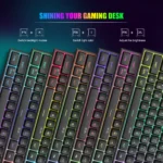 Close-up of MageGee keyboard RGB lighting and keys