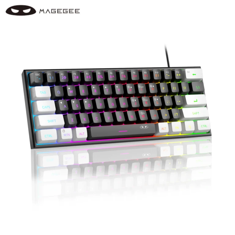 MageGee TS91 RGB backlit keyboard angled view