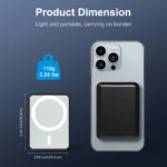 Portable magnetic power bank charging an iPhone wirelessly