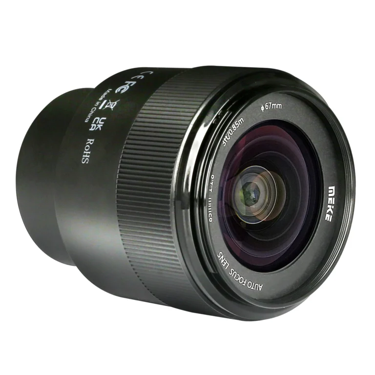 Side view of Meike 85mm F1.8 STM medium telephoto lens