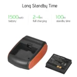 Thermal receipt printer displaying printed ticket output