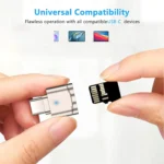 Compact Type-C USB 3.0 card reader with aluminum casing