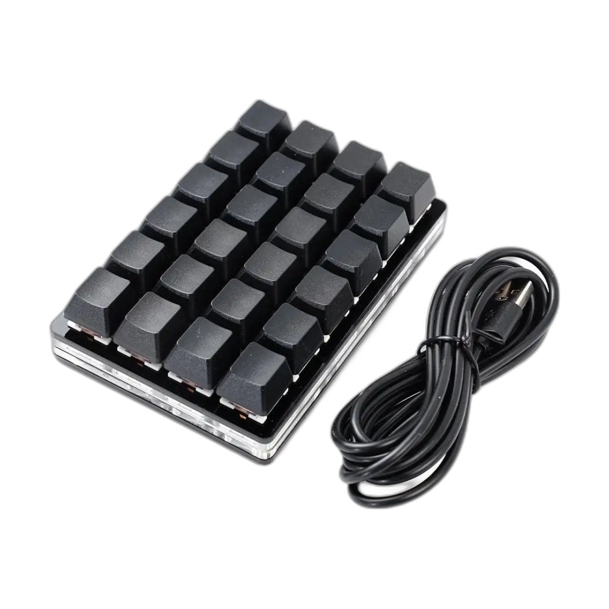 Mini USB Custom Mechanical Keyboard 24 Keys Black/White Gaming Keyboard Sayo Device Shortcut Programmable Keypad Keys Macro-bg-clean Mini USB 24-key programmable mechanical gaming keyboard black and white