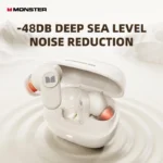 Side view of Monster AIRSTAR M300 Bluetooth earphones