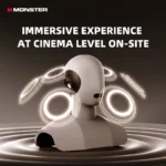 Monster AIRSTAR M300 wireless earphones showing control buttons