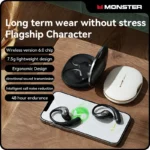 Side view of Monster GT27 waterproof open ear earbuds