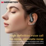 Side view of Monster MQO37 TWS Bluetooth 6.0 stereo gaming earphones