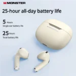 Top view of Monster N-Lite 208 semi-in-ear Bluetooth headphones