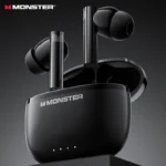 Monster GT23 earbuds displayed with Type-C charging cable
