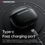 Monster GT23 earbuds highlighting silicone ear pads and semi-open design