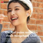 Side view of Monster in-ear Bluetooth headphones for sports