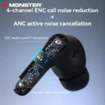 Ergonomic fit of Monster active noise cancellation earphones