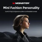 Side view of Monster XKT25 Bluetooth noise-cancelling earbuds