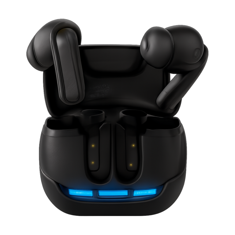 Monster XT05 Bluetooth 5.4 sport earbuds in black with charging case