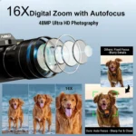 Top view of NBD camera with detachable wide-angle lens attached