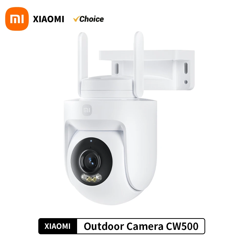 NEW Xiaomi Outdoor Camera CW500 Security Protection WiFi 6 CCTV 3K Ultra HD Resolution Full-Color Night Vision IP66 Smart Home Xiaomi Outdoor Camera CW500 front view showing lens and sensors