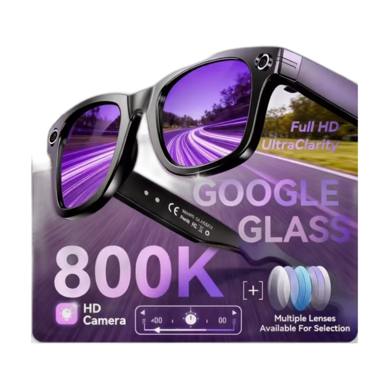 GUHUAVMI 800W dual-lens AI smart glasses with color-changing lenses and Bluetooth connectivity