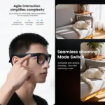 AI smart glasses highlighting 300mAh battery and stylish design