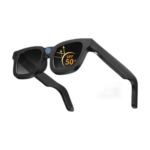 Front view of AI smart glasses with dual 8MP cameras