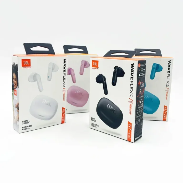 JBL Wave Flex 2 earbuds with charging case open