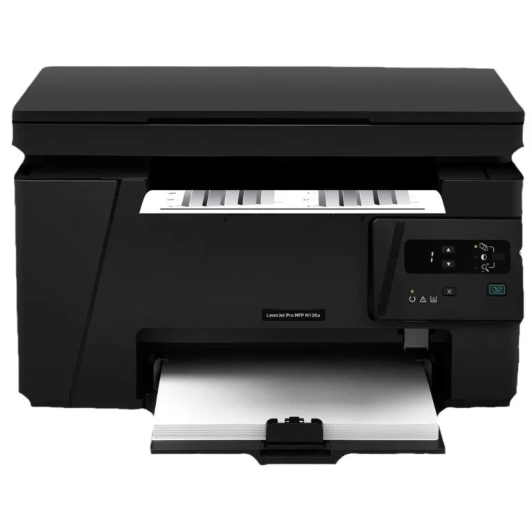 Side angle of M126a A4 laser printer showing USB port