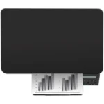 Close-up of M126a laser printer control panel and paper tray