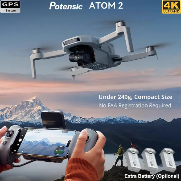 Potensic ATOM 2 drone with 4K camera and 3-axis gimbal in flight