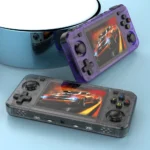 BOYHOM R36H handheld game console showing screen and controls