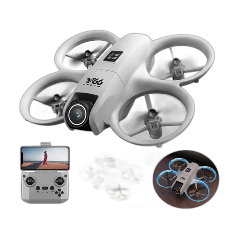 V66 Mini Drone with 4K camera and colorful LED lights