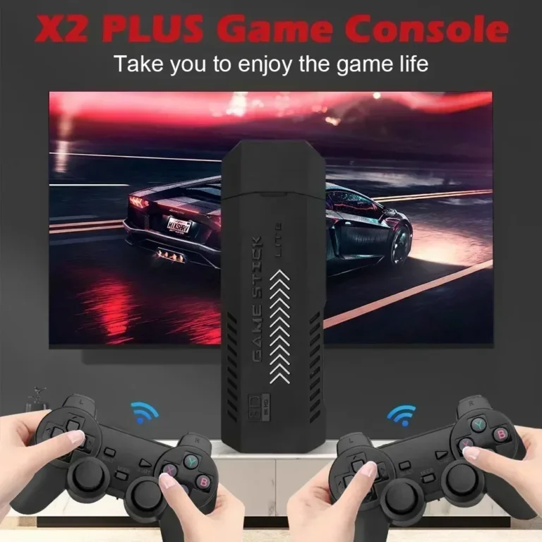 Two 2.4G wireless controllers included with X2 Plus Game Stick